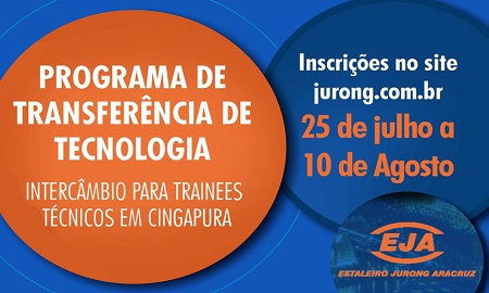 Estaleiro Jurong Aracruz abre Inscrições para a 5ª turma de trainees formados em Cingapura